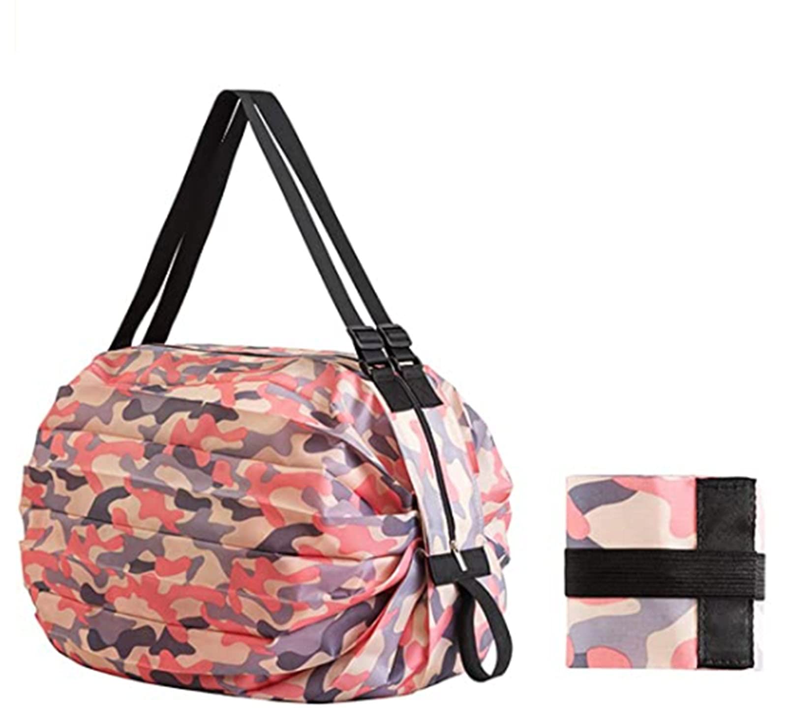 AJIODA Reusable Folding Shopping Bag, Large Capacity Grocery Bags Extra Large Folding Bags Totes Sturdy and Lightweight Picnic Camping Storage Bag