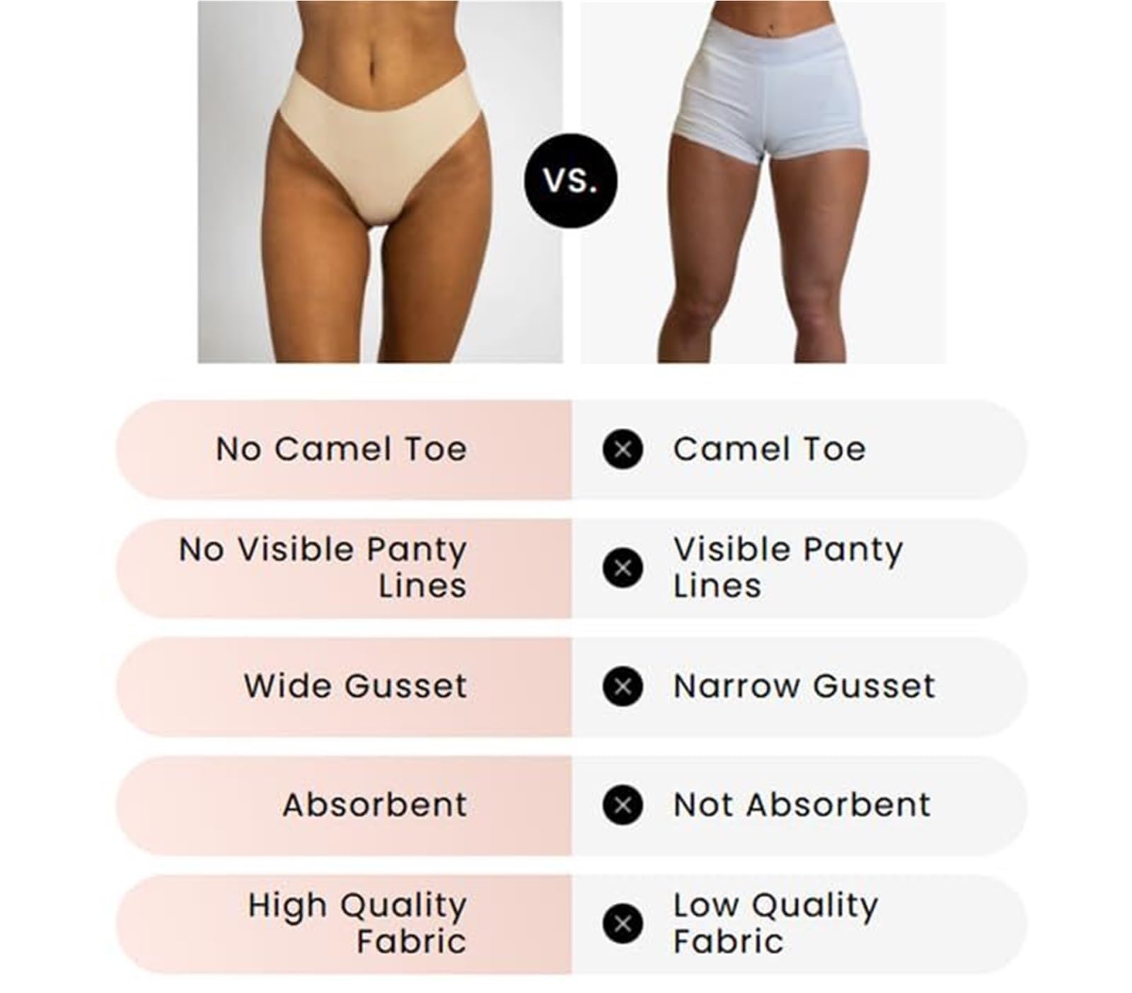Women’s Seamless High-Waist Thong 3-Pack - No Show Underwear With ContourSafe Design, Breathable Comfort Fit