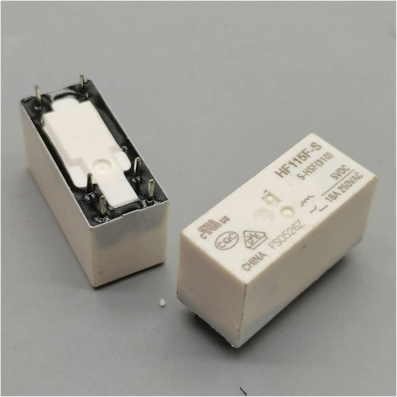 AQHYEBNSR Relay 5pcs Electromagnetic Communication hf115f-s 5-hsf 5VDC 16A / 250VAC 6-pin