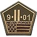 SpaceAuto Never Forget The September 11 Attacks The Pentagon 9/11 Nation Tactical Morale Desert Badge Hook & Loop Embroidery Patch 3.42"3.26" Sized - Army Green & Brown
