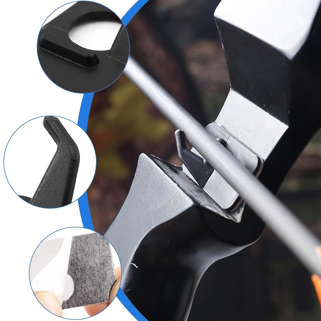 6pcs Repose flèche Arc Classique Repose flèche en Plastique tir à l'arc Chasse tir ciblage Accessoire Main Droite