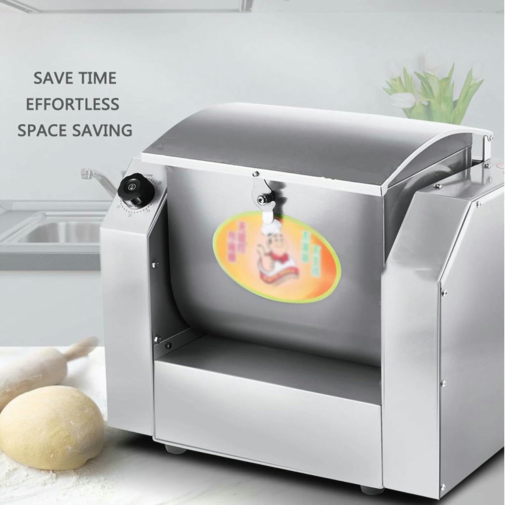 Miscelatore Di Farina Con 3 Kg Di Capacità Di Impasto, Miscelatore Di Massa In Acciaio Inossidabile 1100 W Con Funzione Di Temporizzazione, 30 Kg/h, Livello Di Rumore Basso, Miscelatore Di Massa Merci