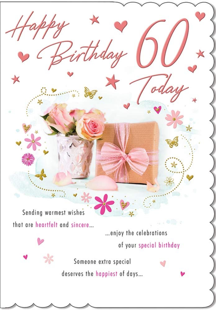 Piccadilly Greetings Traditional Milestone Birthday Card Age 60 F - 9 x 6 Inches
