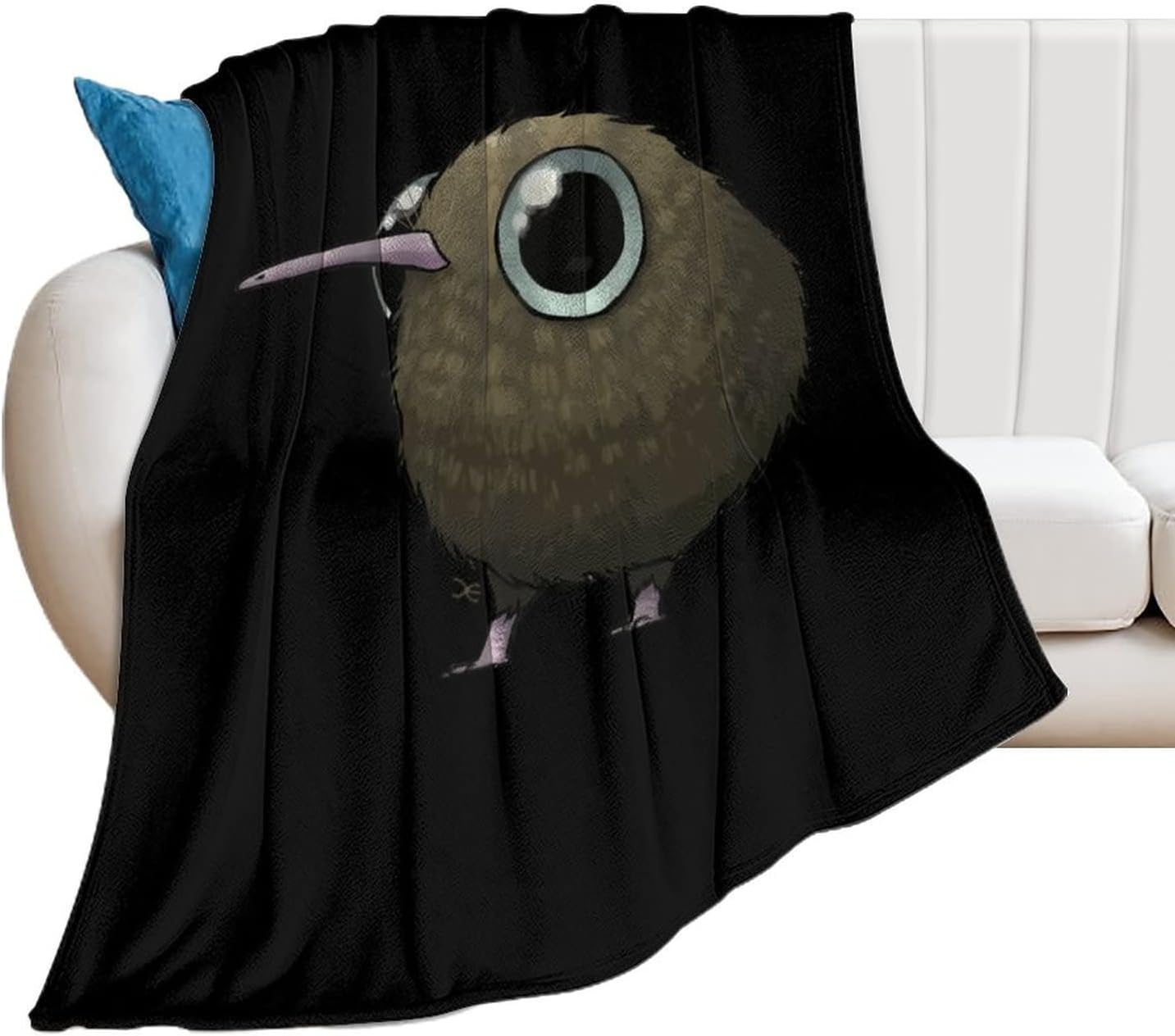 Cute Fat Kiwi Bird Flannel Blanket Soft Warm Plush Couch Blanket Throw Blanket for Bed Sofa Chairs