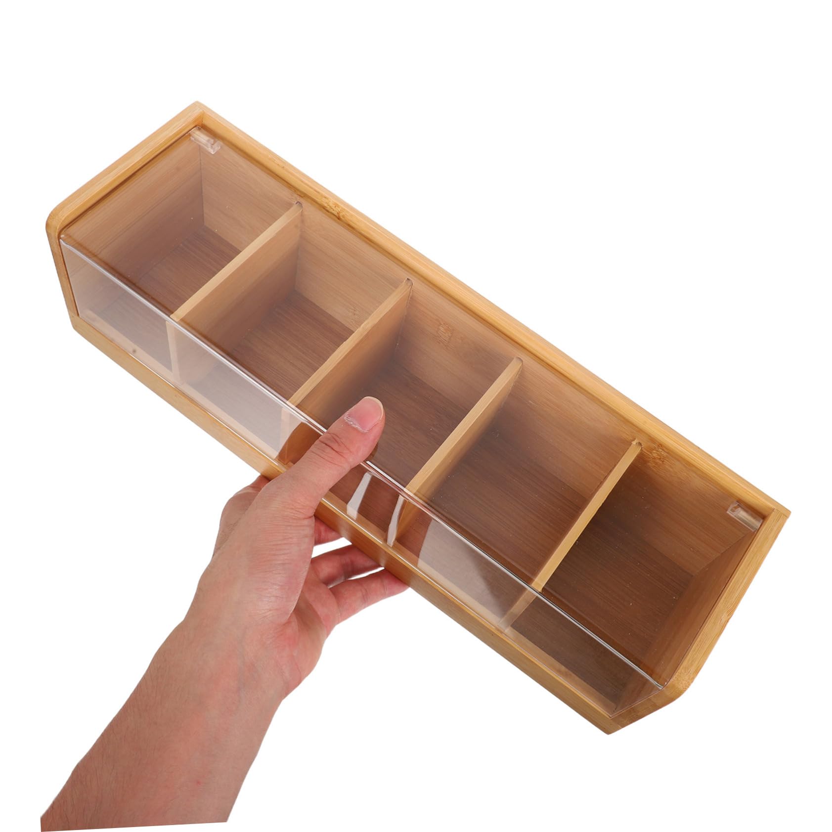 SOLUSTRE Boîte à Thé avec Compartiments Séparés Couvercle Hermétique Organisateur pour Thé Vrac Pratique pour Maison Bureau