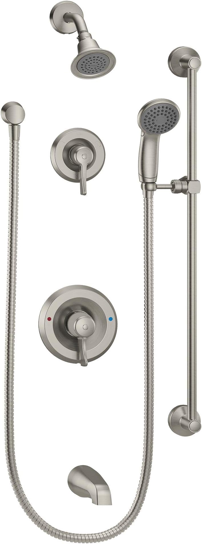 Commercial M-Dura Classic Brushed Nickel Posi-Temp Tub/Shower Trim, Valve Required, 1.5-gpm, T8343EP15CBN