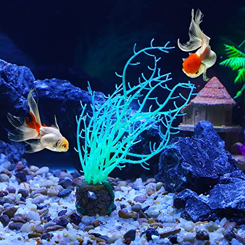 VOCOSTE Silicone Glowing Aquarium Tree Coral, for Fish Tank Green - Image 2