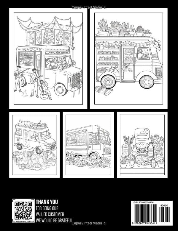 Miniatura 2 de Kawaii Food Trucks Coloring Book Explore, Create, and Color Fun Food Trucks Filled with Yummy Treats!