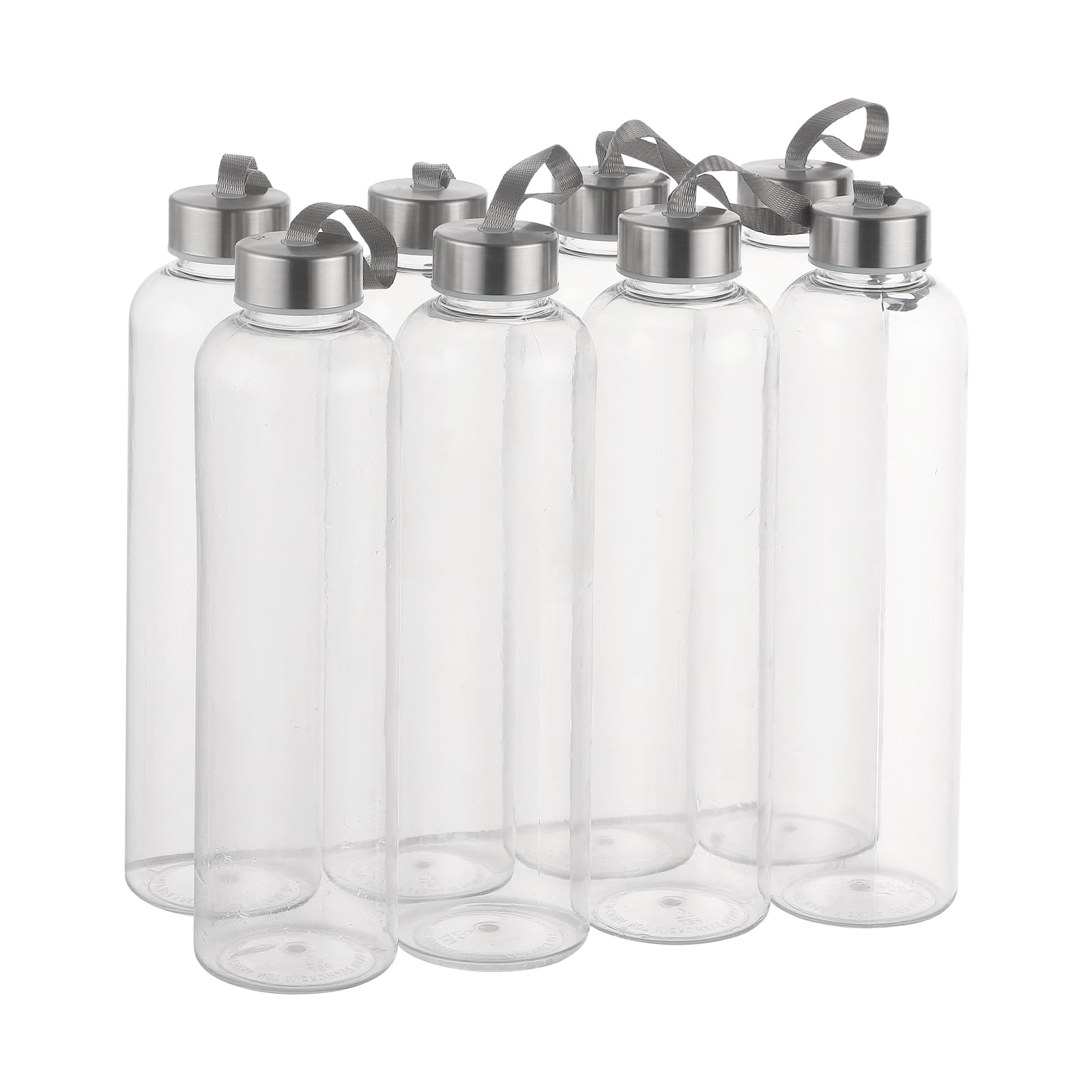 novelinks 27 OZ Plastic Water Bottles Reusable Water Bottles with Airtight Juice Bottle with Stainless Steel Lids for Eco-Friendly Travel Drinks and