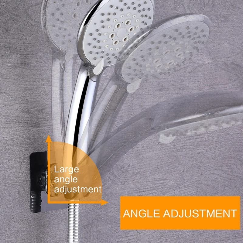 Image of ZIVIK Self Adhesive Handheld Shower Head Holder, Adjustable Bathroom Wall Mounted Bracket Holder, Drill-free Wall Hanging Shower Shelf Free Perforation Shower Head Stand (Black, 3)