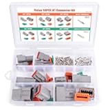 Flytuo 94PCS Electrical Wire Connector Plug, 6 Sets 2 3 4 6 8 12 Pin Deutsch DT Connector Assortment Kit, Waterproof Automotive Electrical Connectors for Motorcycle, Truck, Car, Boats, Scooter