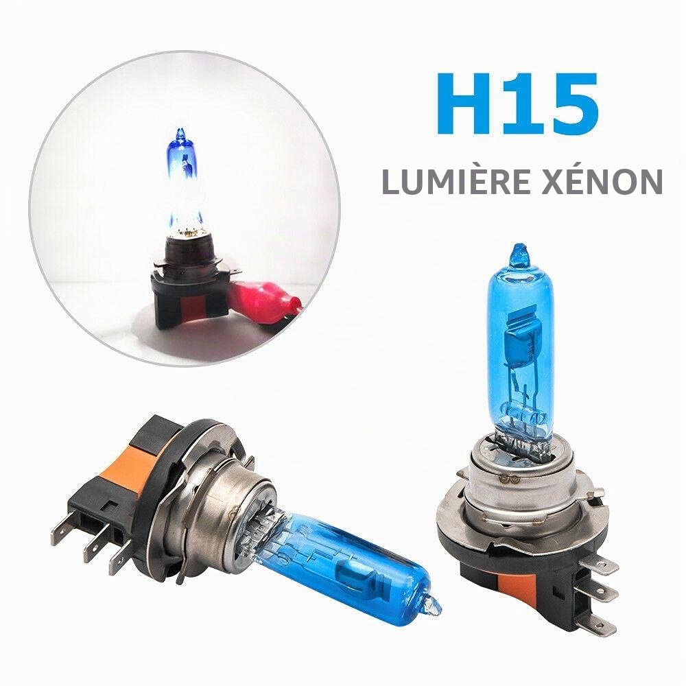 Baceyong Ampoule à décharge au xénon Super Bright White Warm 12V Ampoule Xénon Phare, Ampoule Xénon 55W/ 100W Lampe de Remplacement H7/H11/H15 Ampoule Phare Lampes