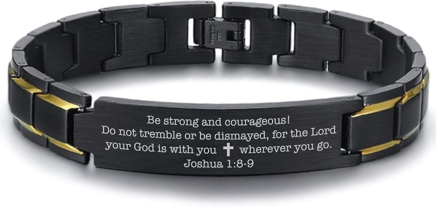 Joshua 1:8-9 | Your God is with You. Christian gift. Blessed gift. Bible Verse Bracelet. Religious Gift, Christ Jesus Bracelet, Jesus Love gift. Christian Jewelry