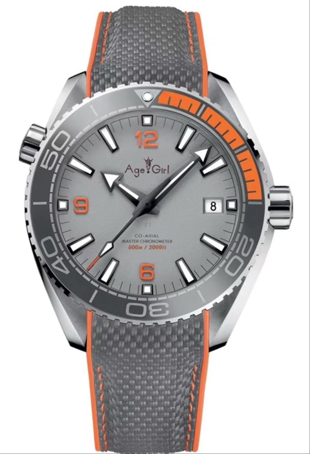 HHBB AAA+ Luxury Men's Automatic Mechanical Orange Ceramic Canvas Strap Sapphire Mirror Sports Watch