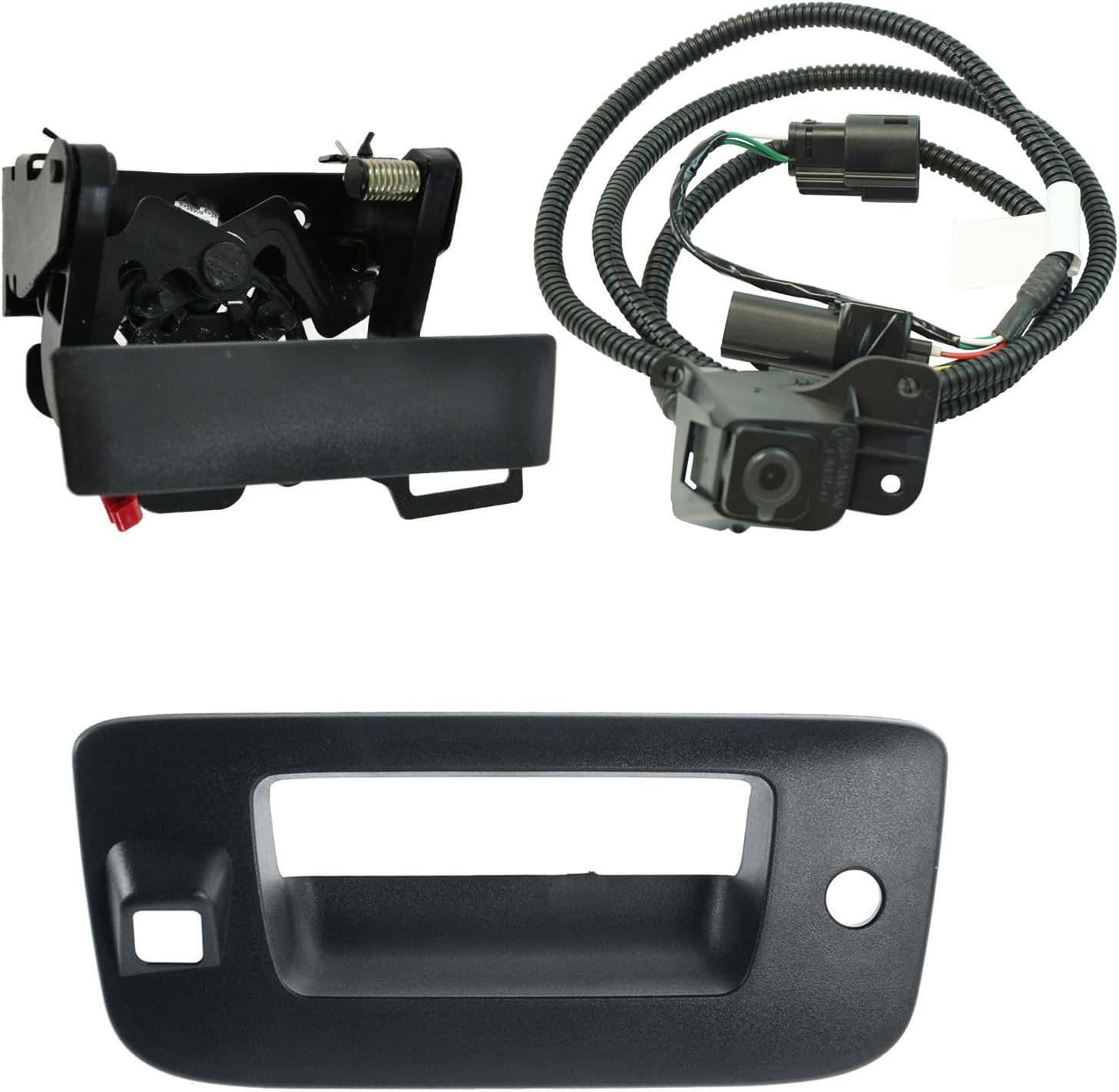 TRQ Rear View Camera Kit Black Compatible with 2007-2013 Chevrolet Silverado 1500 2011-2014 Silverado 2500 HD Silverado 3500 HD GMC Sierra 1500 Sierra 2500 HD Sierra 3500 HD GM1960100