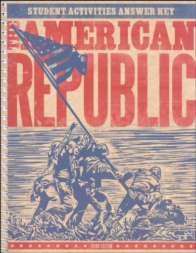 AMERICAN REPUBLIC GRADE 8 ACTIVITY MANUAL ANSWER KEY 3RD *Excellent Condition*