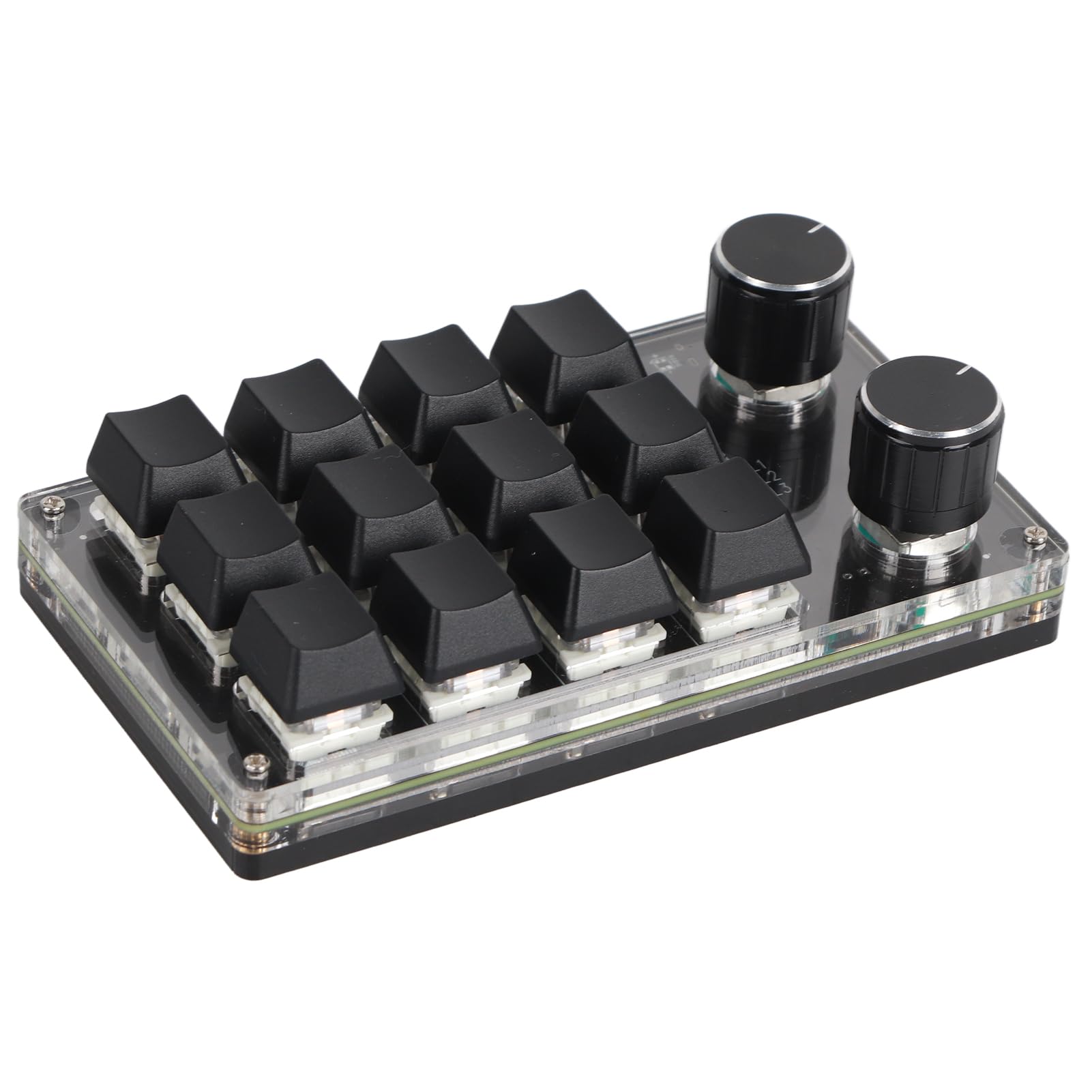 Clavier Macro Programmable, 2 Boutons Bleu Commutateur Noir 12 Touches Mini Clavier avec RVB pour Jeux de Bureau Musique Média