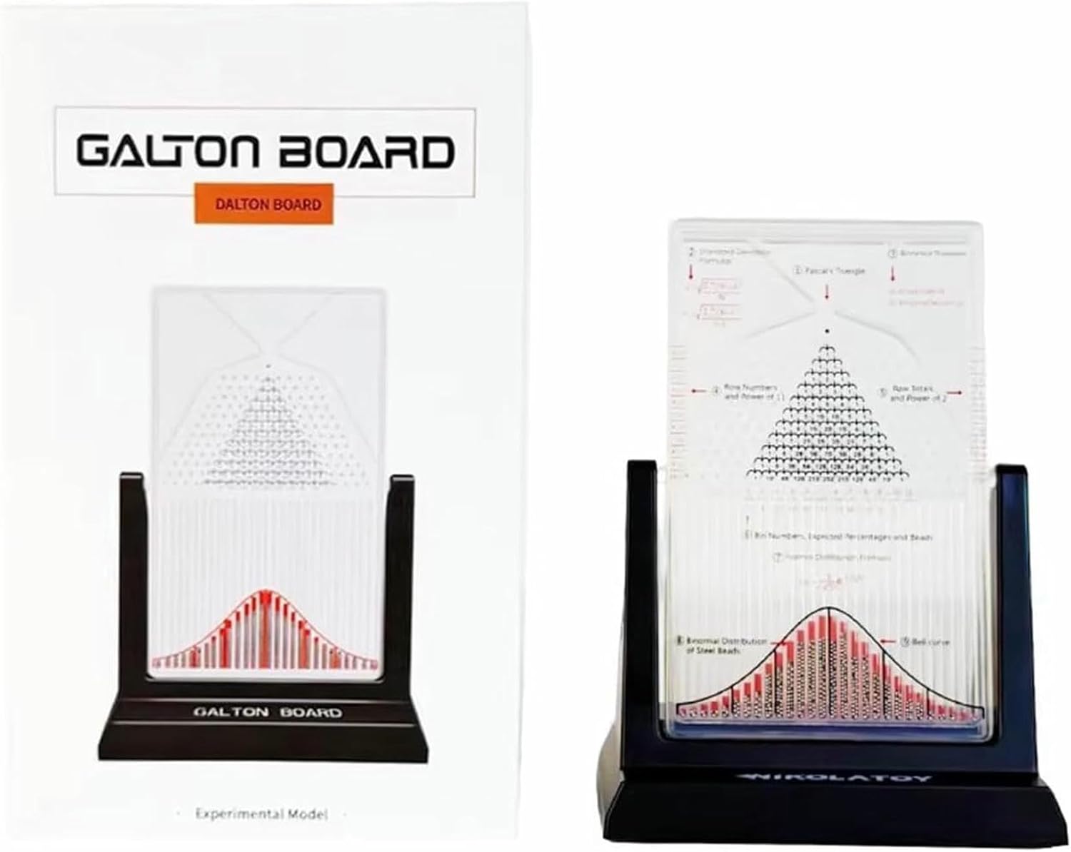 Galton Board Desk Toy, Dalton Board bability Demonstration Model Effective Statistical Law Experiment Tool with Bell Curve for Physical School Laboratory Teaching