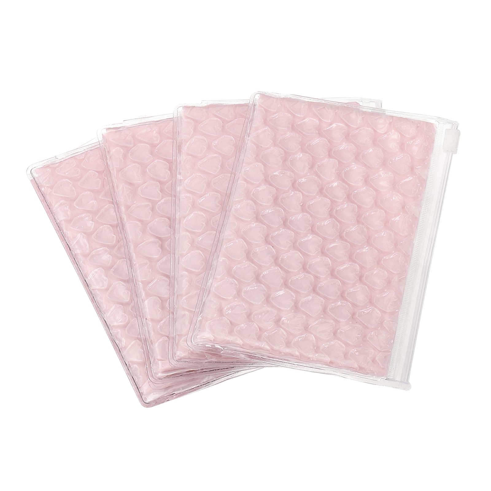 PATIKIL Clear Bubble Bags, (15 x 10cm, Pink) (4 Pcs), Lightweight Economic Heart Bubble Wrapping Pouches Zipper Packing Cushioning Bag, Suit for - Mailing Shipping/Packaging/Storage