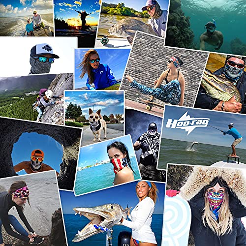 Hoo-Rag - High Performance 100% Moisture Wicking Polyester Microfiber Multi-Functional Face Mask & Neck Cover - Upf 30 - One Size Fits Most - Kryptek Pontus #TOP3