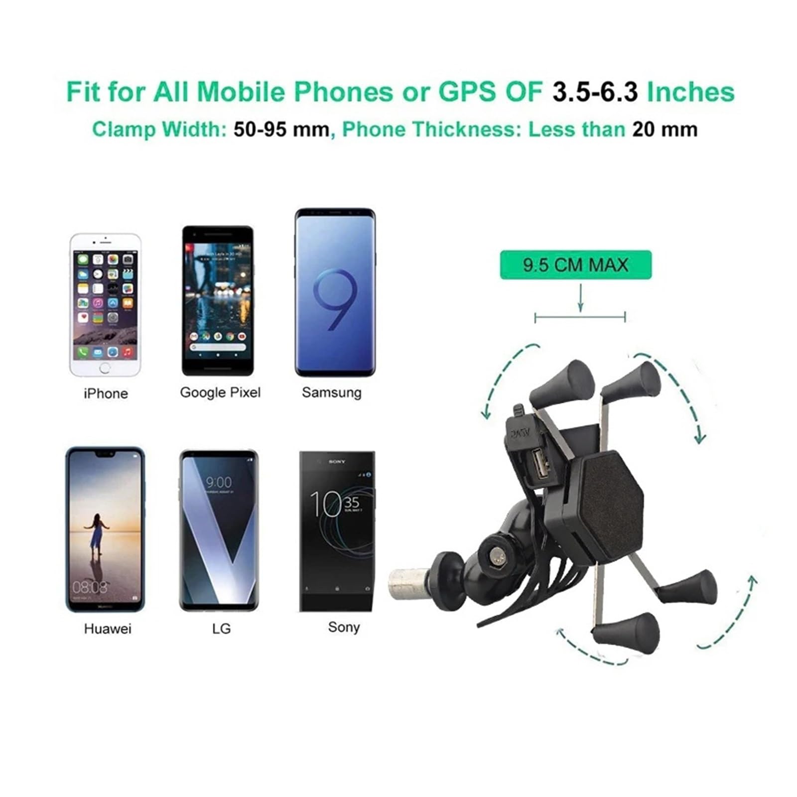 Support Navigation Moto pour YZF-R1 pour YZF-R6 YZF-R6S YZF R1M/S 2002-2018 Chargeur Moto Téléphone Portable Support Navigation GPS avec USB Porte Téléphone Moto