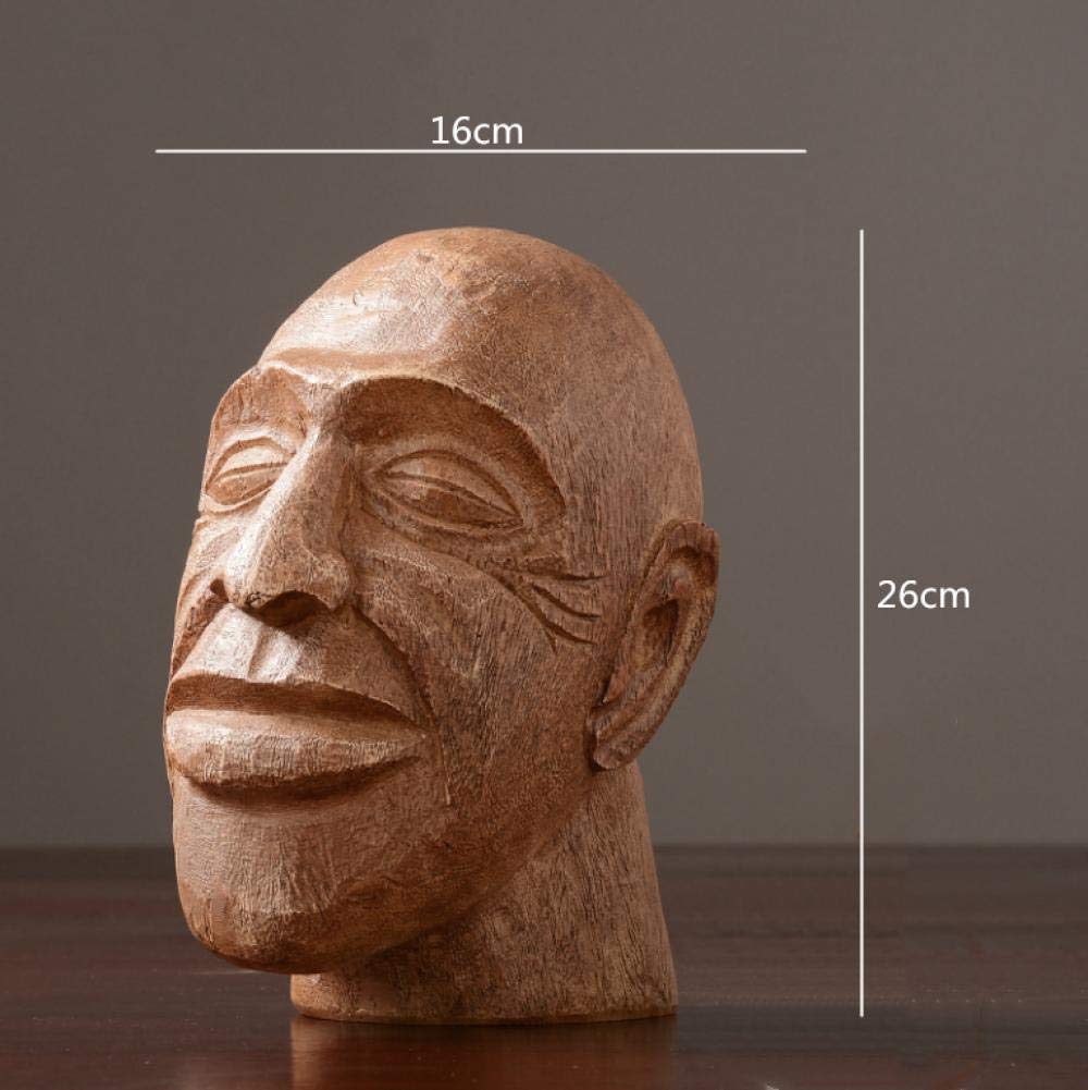 木製 彫刻 人の顔 Amazon.co.jp: 彫刻頭の彫刻 樹脂木材レトロ人間の頭人間の顔家の装飾