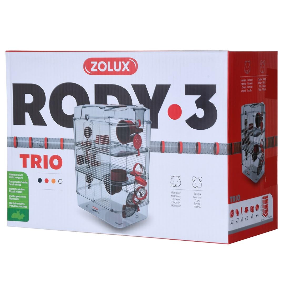 Zolux Jaula para Hamster, ratón, Gerbola RODY 3'' Trio