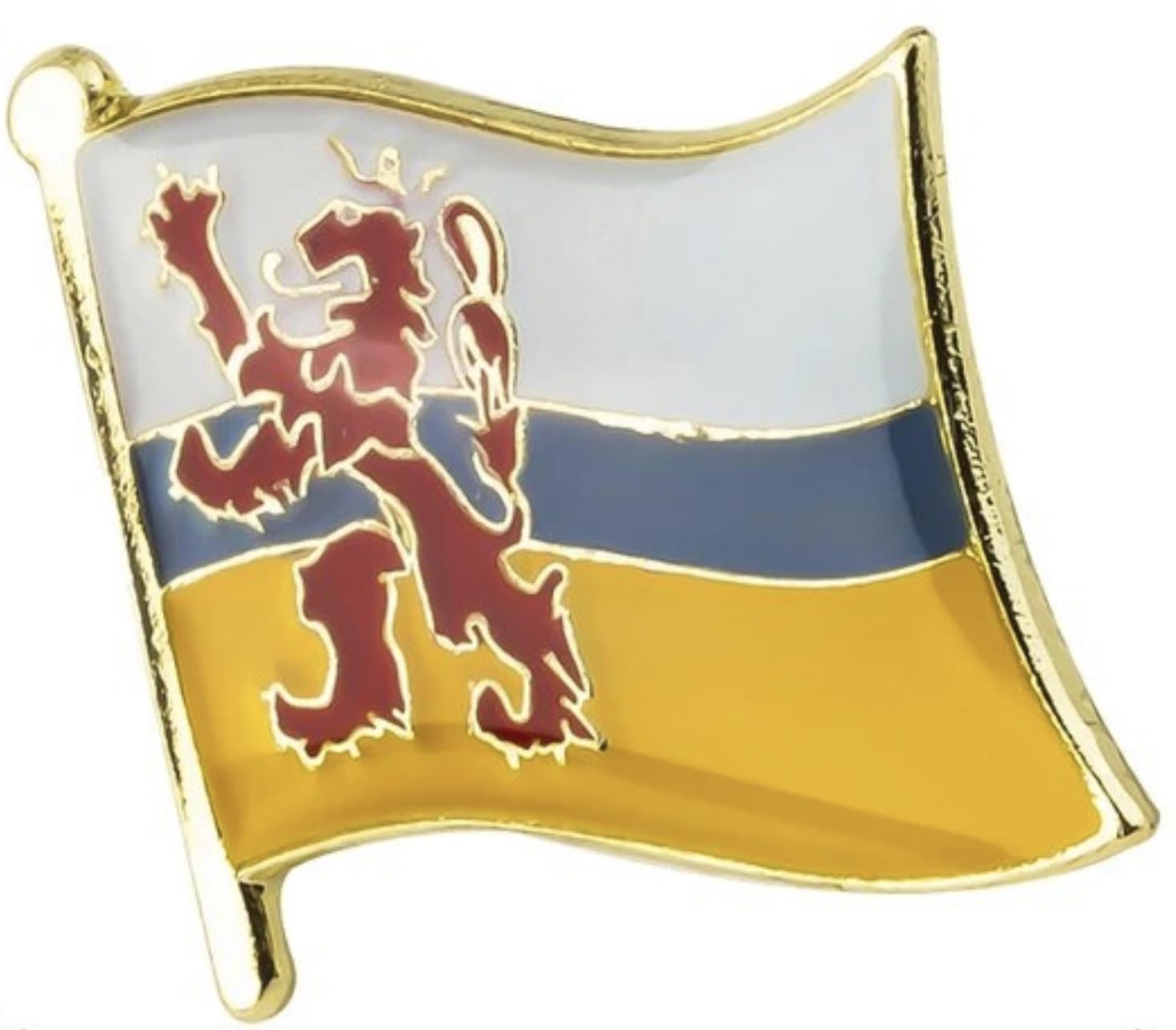 Broche Limbourg néerlandais émail 1,7cm avec lion rouge double queue