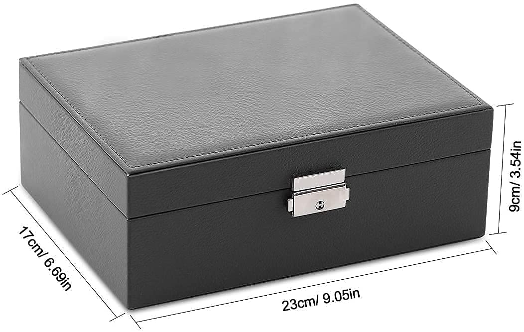 Caja de Almacenamiento Joyero para Mujer, joyero de Piel sintética, Utilizado para Pendientes, Anillos, Pulseras, joyeros, Caja de Almacenamiento para Gafas.