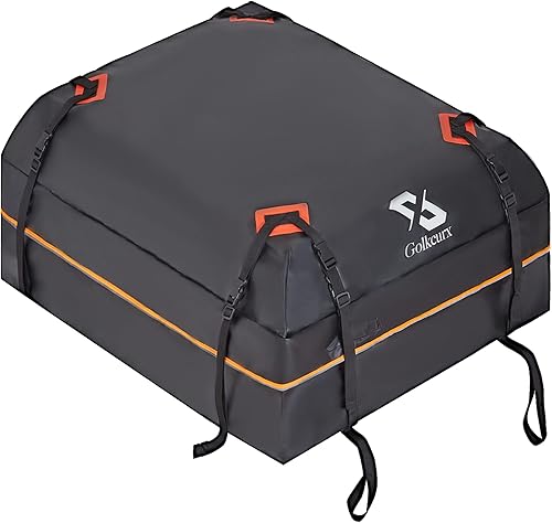 Golkcurx Bolsa de transporte de carga para techo, portador superior de automóvil de 15 pies cúbicos, portaequipajes de techo impermeable para todos