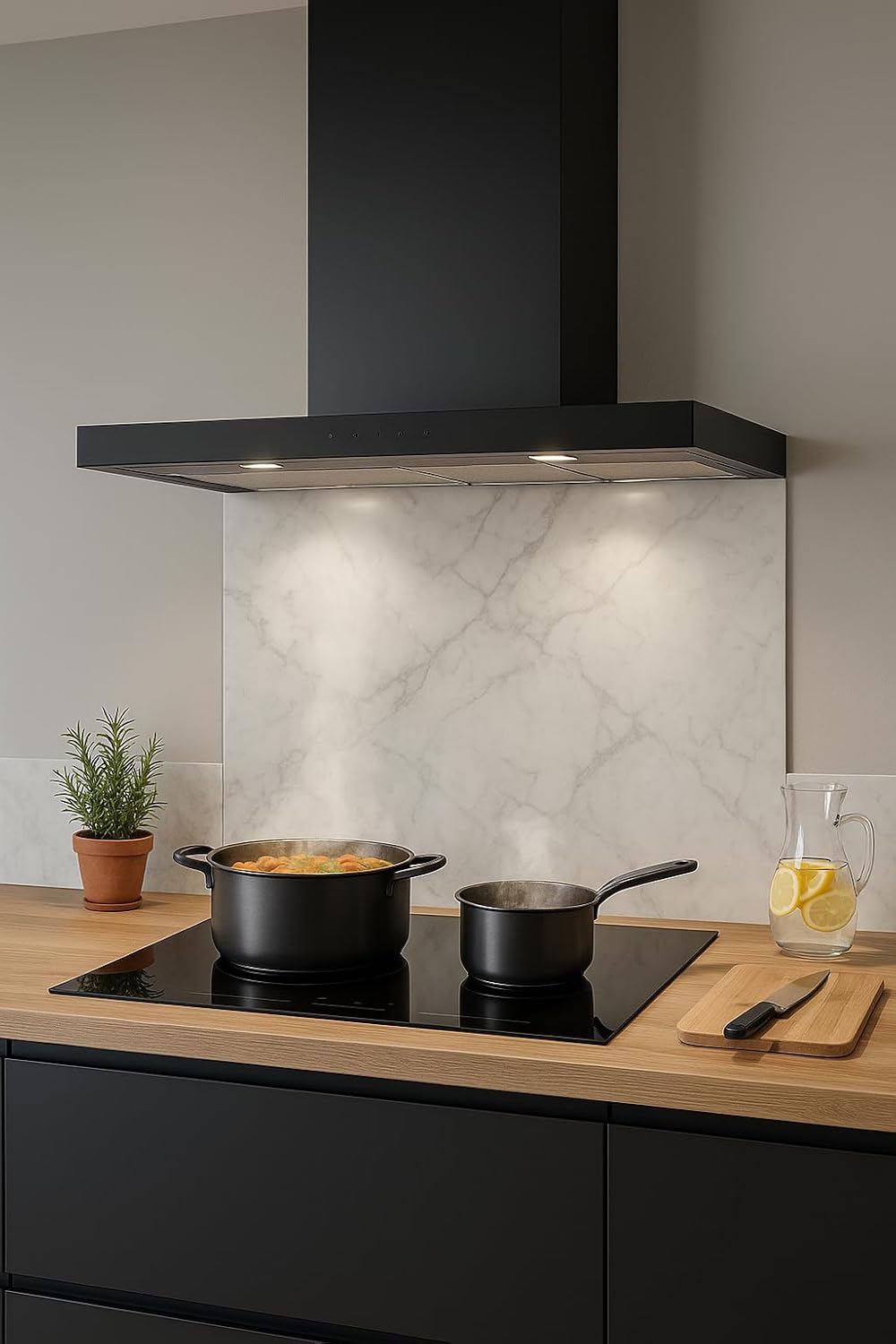 Cooker Hood with Carbon Filter Installed