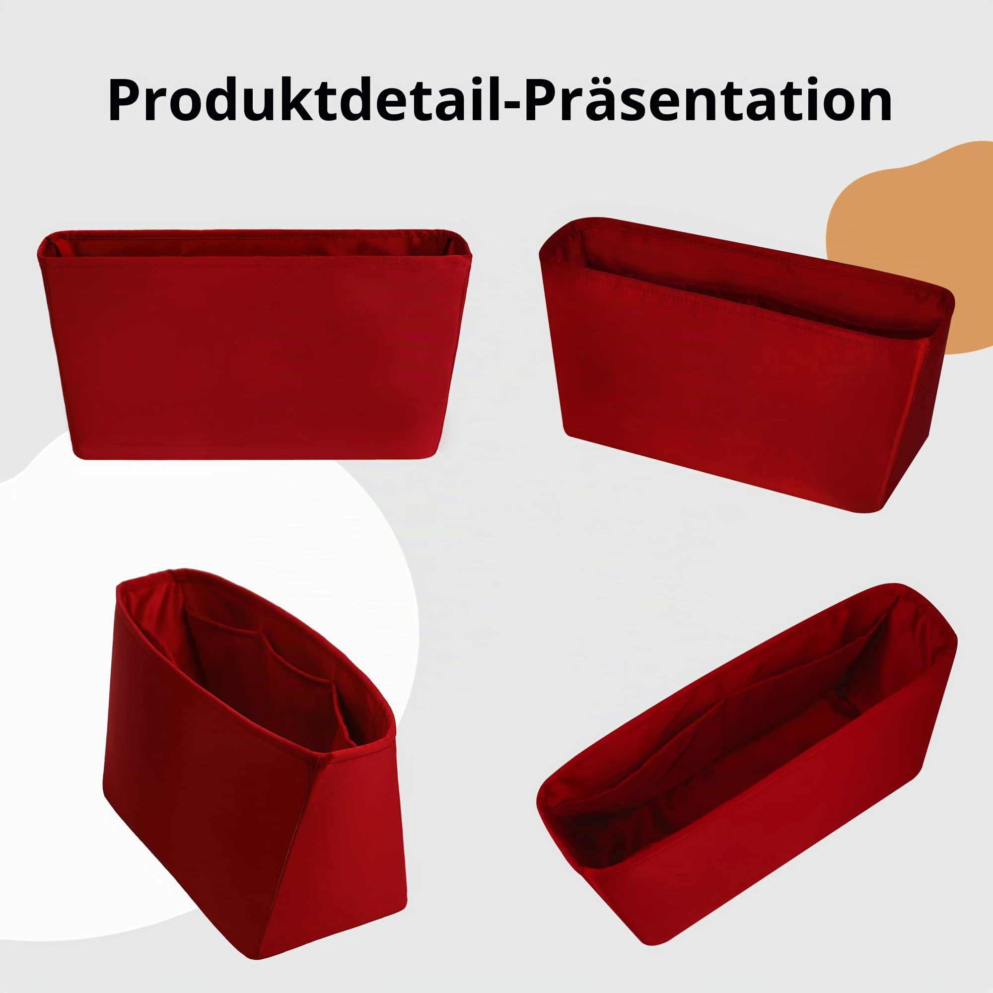 DGAZ Luxus Satin Handtaschen Organizer für LV Neverfull (Ruby, MM) | Weiches Satinfutter, Perfekte Passform, Hochwertige Verarbeitung, Optimaler Schutz, Leicht