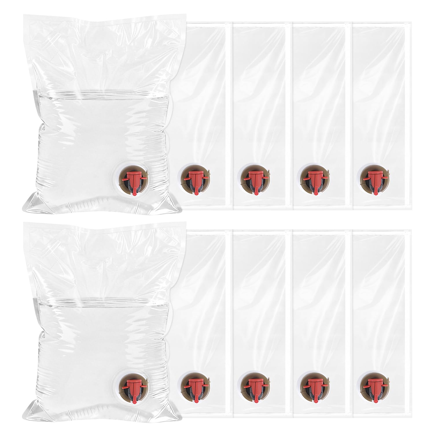 Sac de Box-in-Bag (Bib) Réutilisable Lot de 10 Sac de Transport Etanche pour Aliments Transparent avec Robinet à Papillon 5L