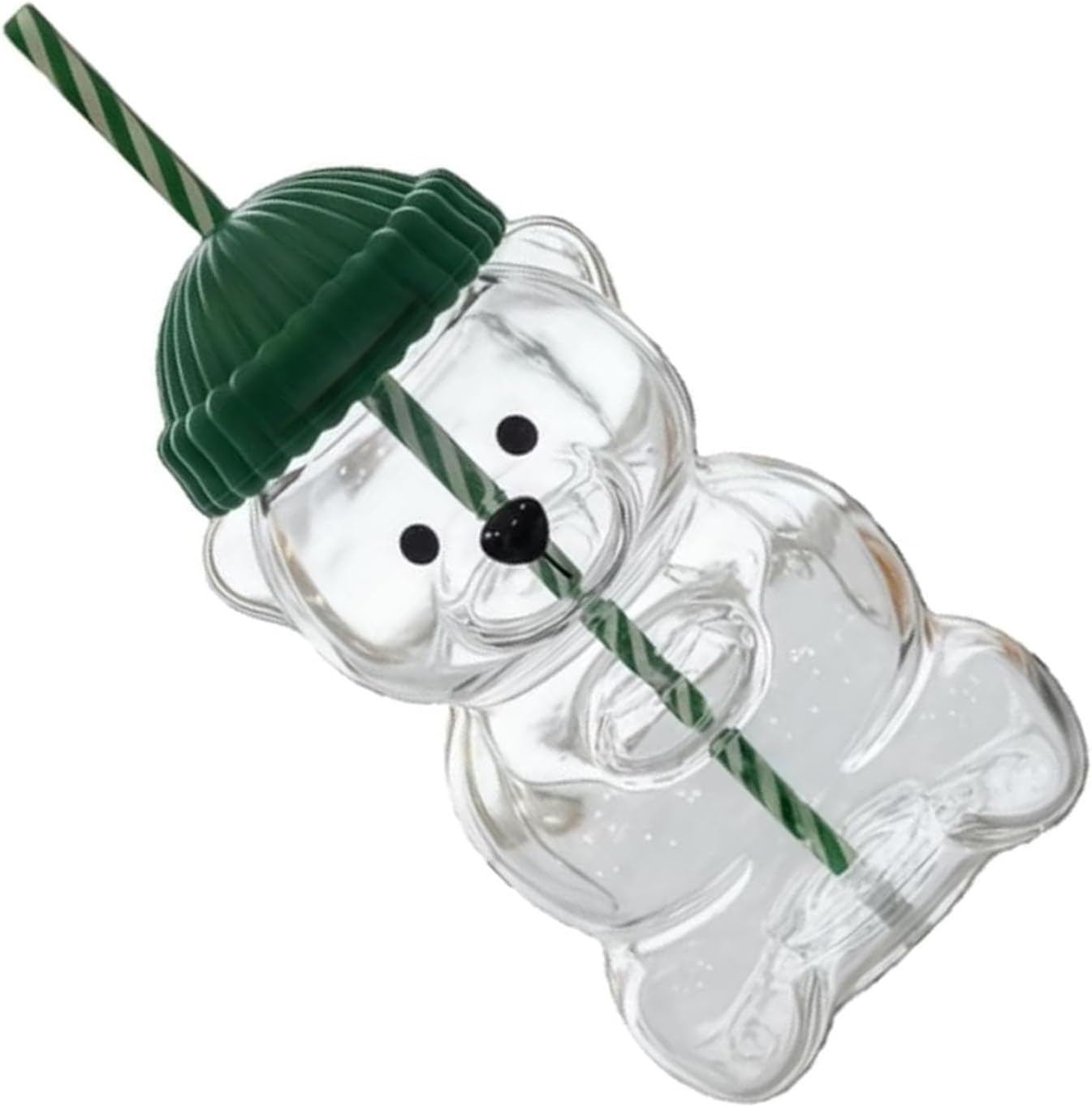 – Bear Straw Mug, Cute Glass Mug for Coffee, Tea, Milk with Lid, 580ml, Heat Resistant Borosilicate for and Adults, Lightweight, Durable Drinkware