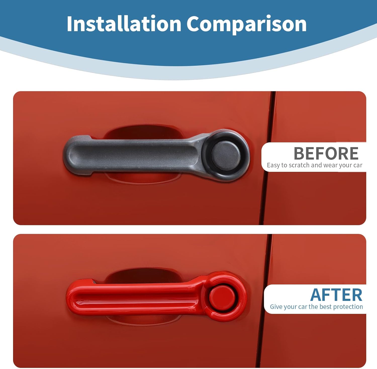 for Nitro Door Handle Cover Trim for Dodge Nitro 2007-2012 for Jeep Liberty 2007-2012 Red Exterior Accessories 4pcs