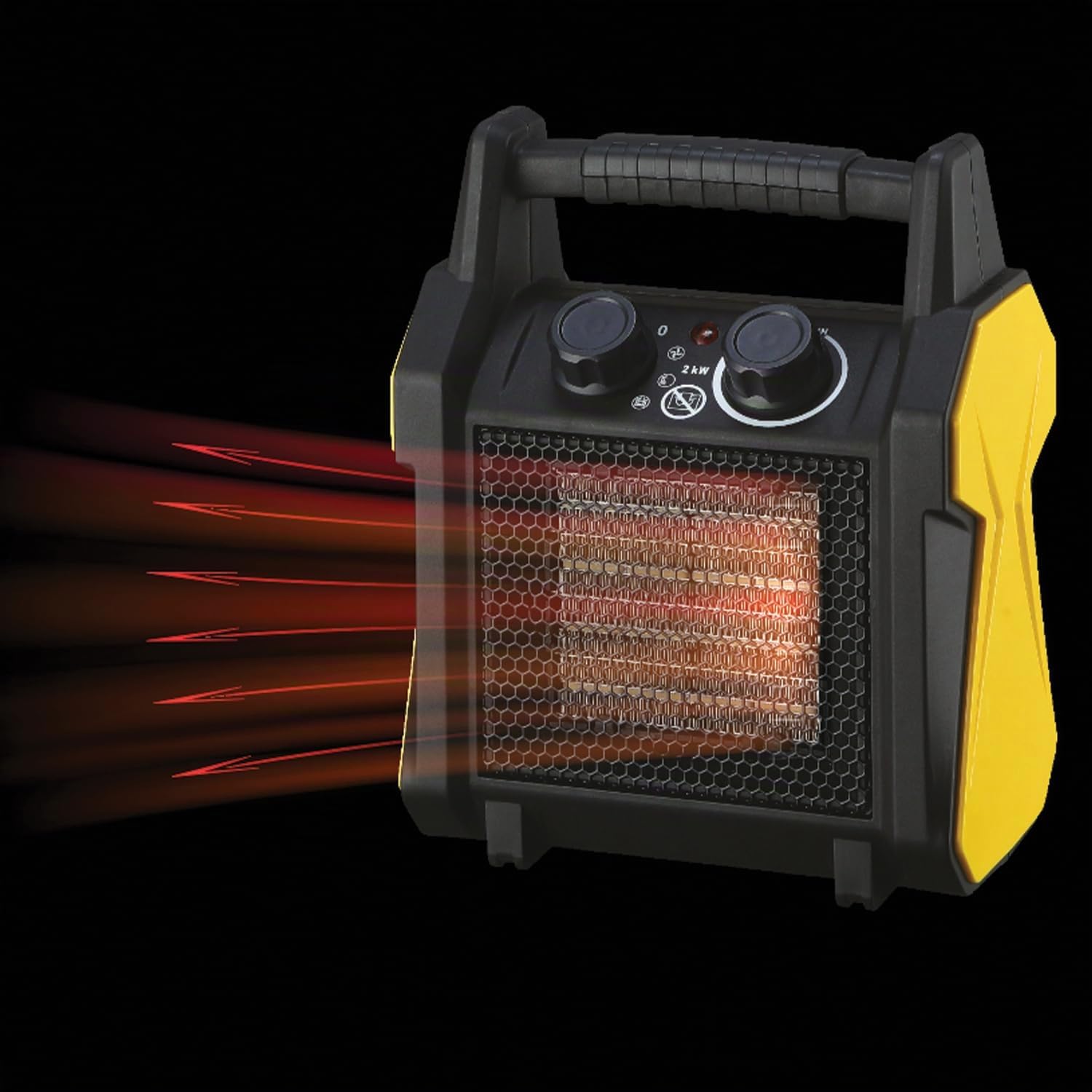 Stak Generatore d’Aria Calda 5kW – Riscaldatore Ceramico Portatile con Ventola, 2 Velocità, Termostato di Sicurezza – Asciuga Intonaci e riscalda