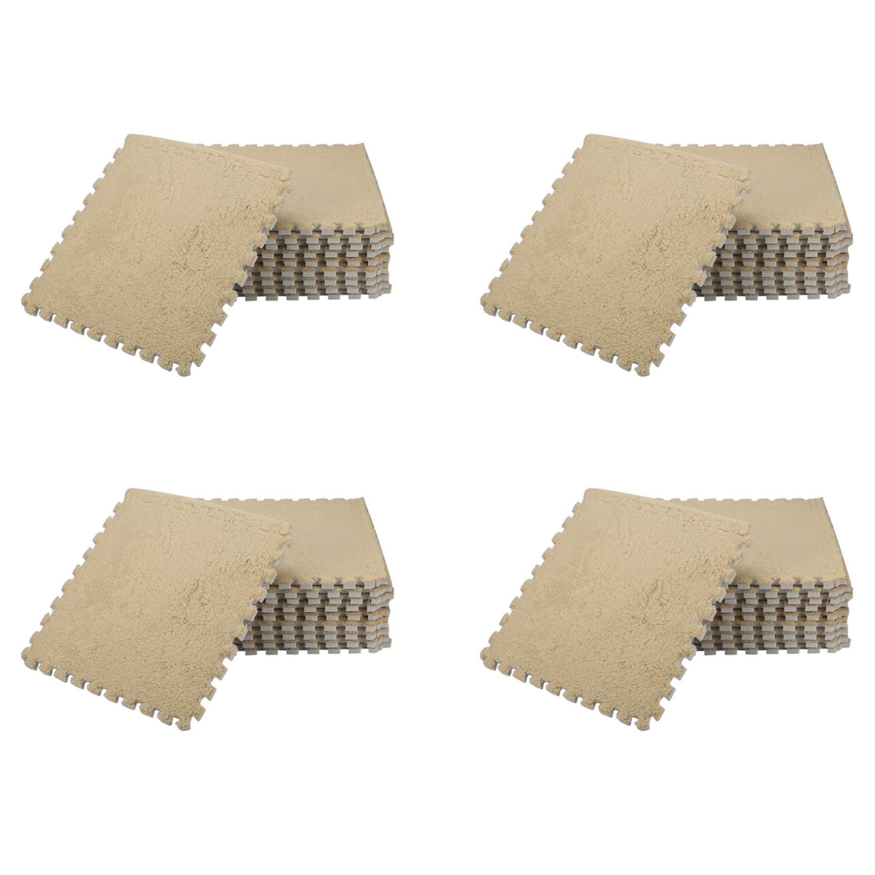 Hndhbfgrt 40 Piece Interlocking Foam EVA Fuzzy Mat Flooring Carpet Tiles for Kids - Perfect for Nursery Décor, Baby Room