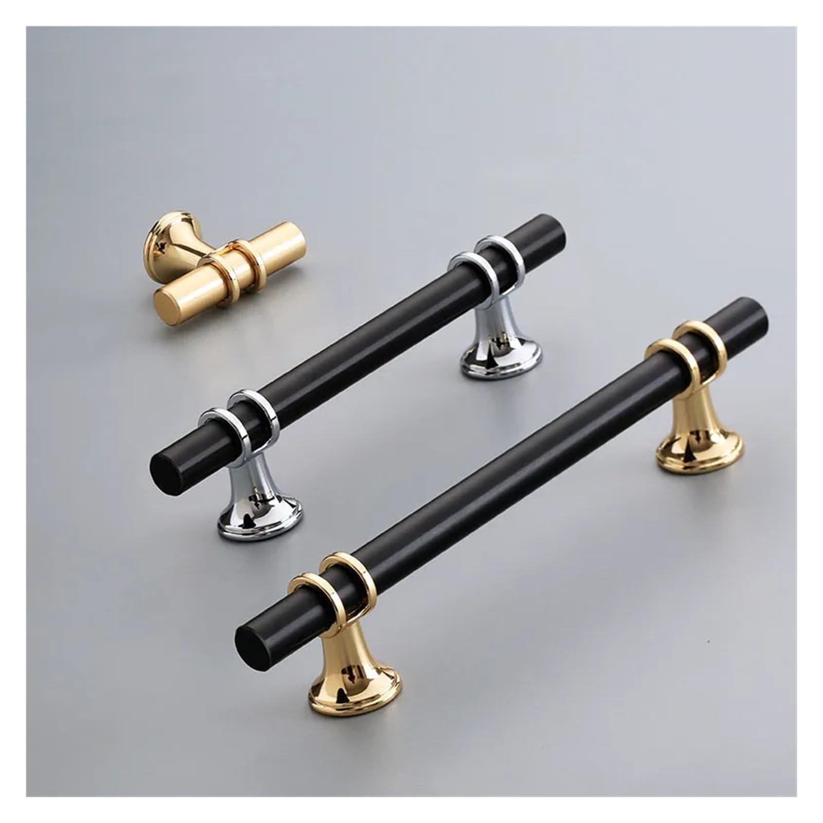 15 STÜCKE Moderne Zinklegierung Schwarz Gold Türgriffe Küchenschrank Griffe TüRknöPfe FüR Schublade(Black Gold 160mm)