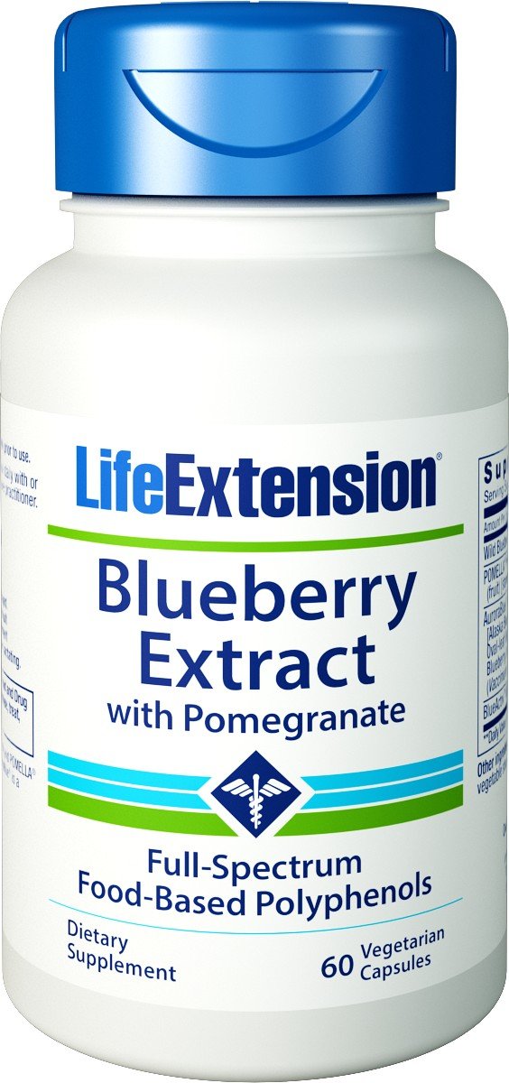 Life Extension - Blueberry Extract with Pomegranate - 60 Vcaps (Pack of 3)