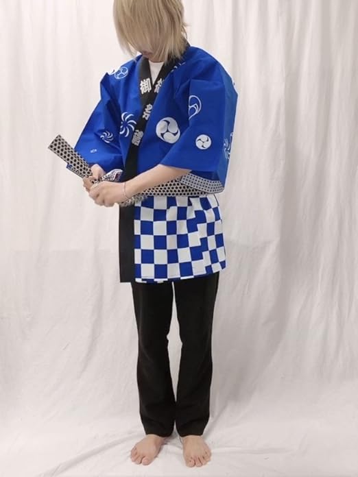 Festival Hanten Happi Coat (With an Obi Belt) SizeM,Blue Festival