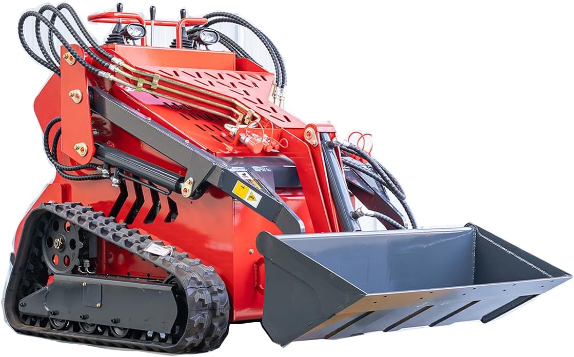 Tracked Crawler EPA Gasoline Mini Skid Steer 23HP 739cc Petrol 12.7GPM 3-Pumps 3-Volves Self Leveling Bucket 2025