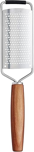 triangle Sentido de rallador de queso, acero inoxidable ultraafilado para una fácil ralladura, mango de madera de ciruela, apto para lavavajillas
