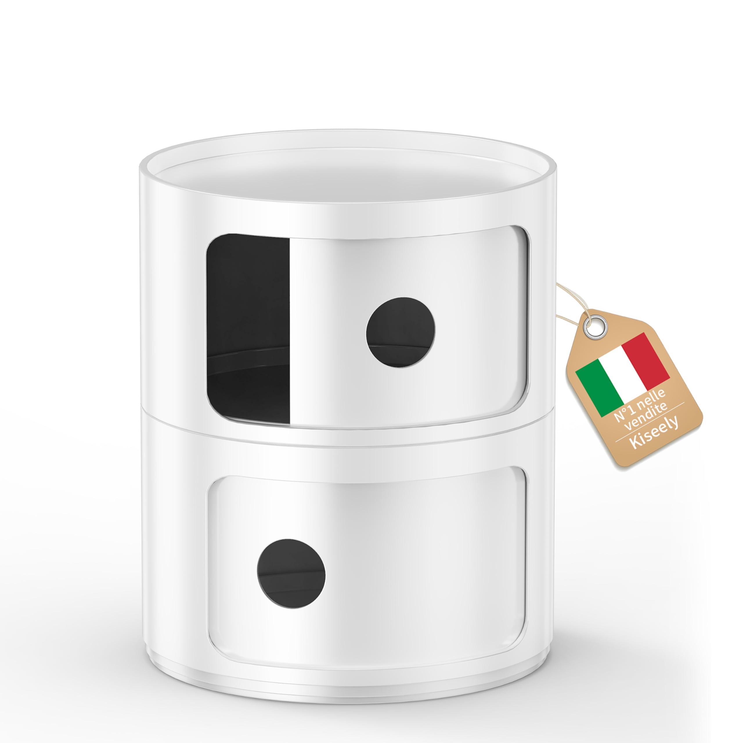 Kiseely Contenitore, comodino camera da letto, Comodino armadietto,moderno tavolino da camera per camera da letto, soggiorno, bagno (Bianco S1, 2 Elementi)