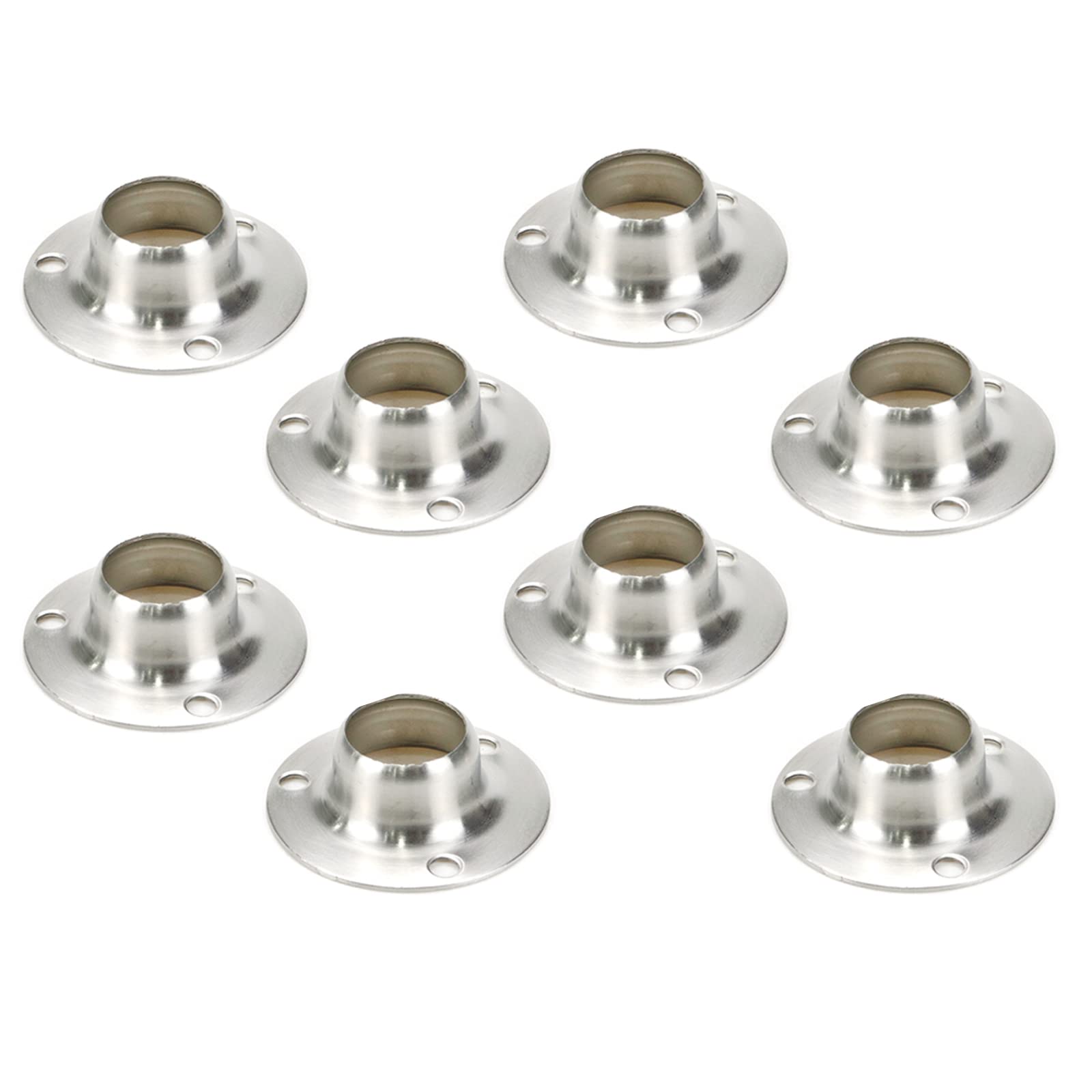Rannb 19mm/0.75" Inner Dia Wardrobe Hanging Flange Rail Rod End Support Holder Bracket Flange Rail Rod End Support Holder (19mm)