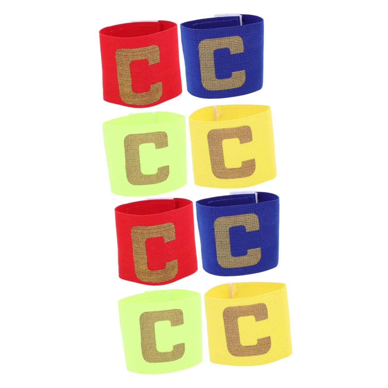 Sosoport 2sets Nylon Football Wristbands Captain's Armbands for Youth Adults 4pcs*2