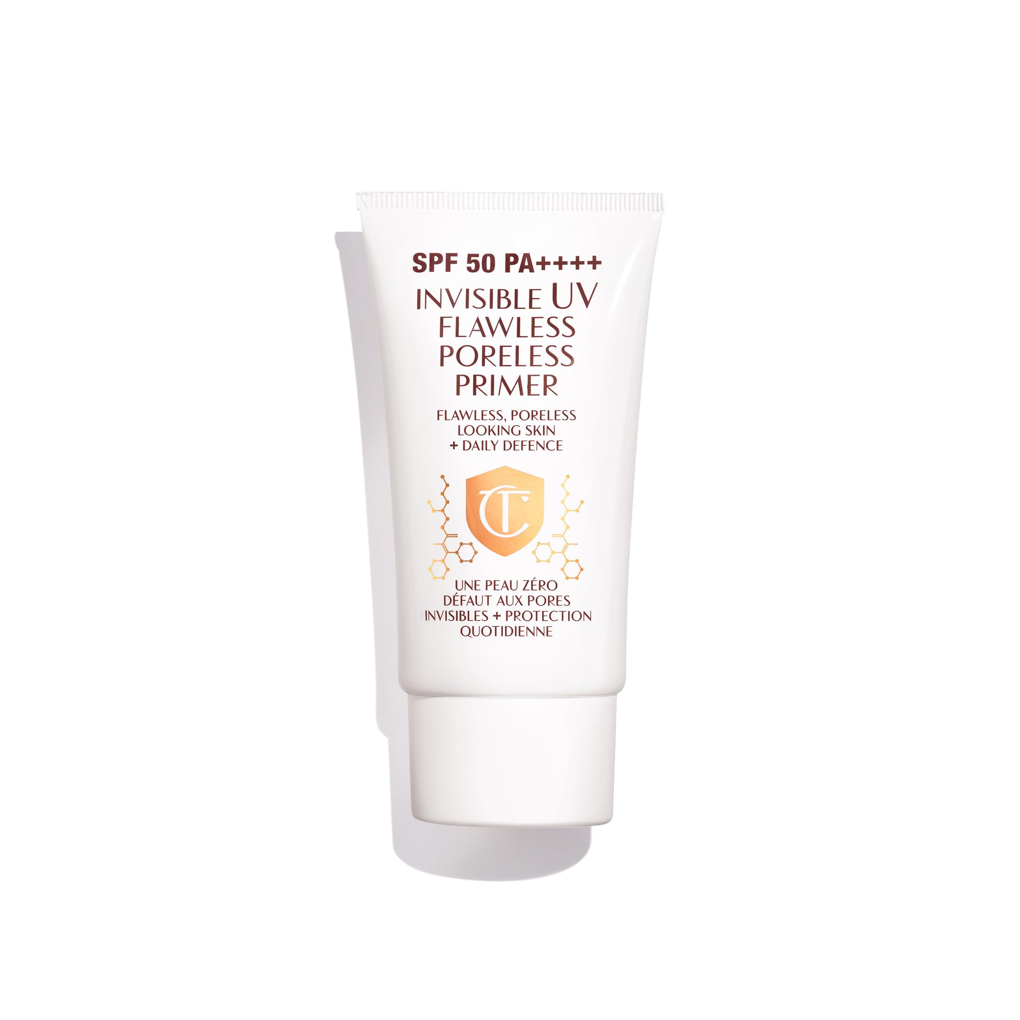 Charlotte Tilbury Invisible UV Flawless Makeup Primer - Broad Spectrum SPF 50 Sunscreen & Poreless Face Primer - Enriched with Hyaluronic Acid to Hydrate, Protect & Prime Skin 1 Fl Oz (Pack of 1)
