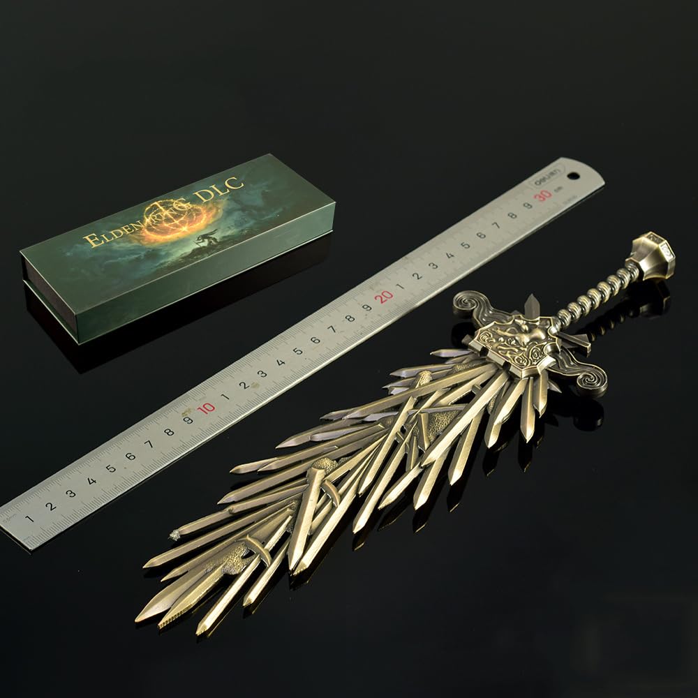 Maquetas de Videojuegos, Espada de utilería Metal 30 cm (11,8") con Soporte exhibición. Coleccionable, Ideal for Cosplay, decoración Escritorio y Regalo for Gamers