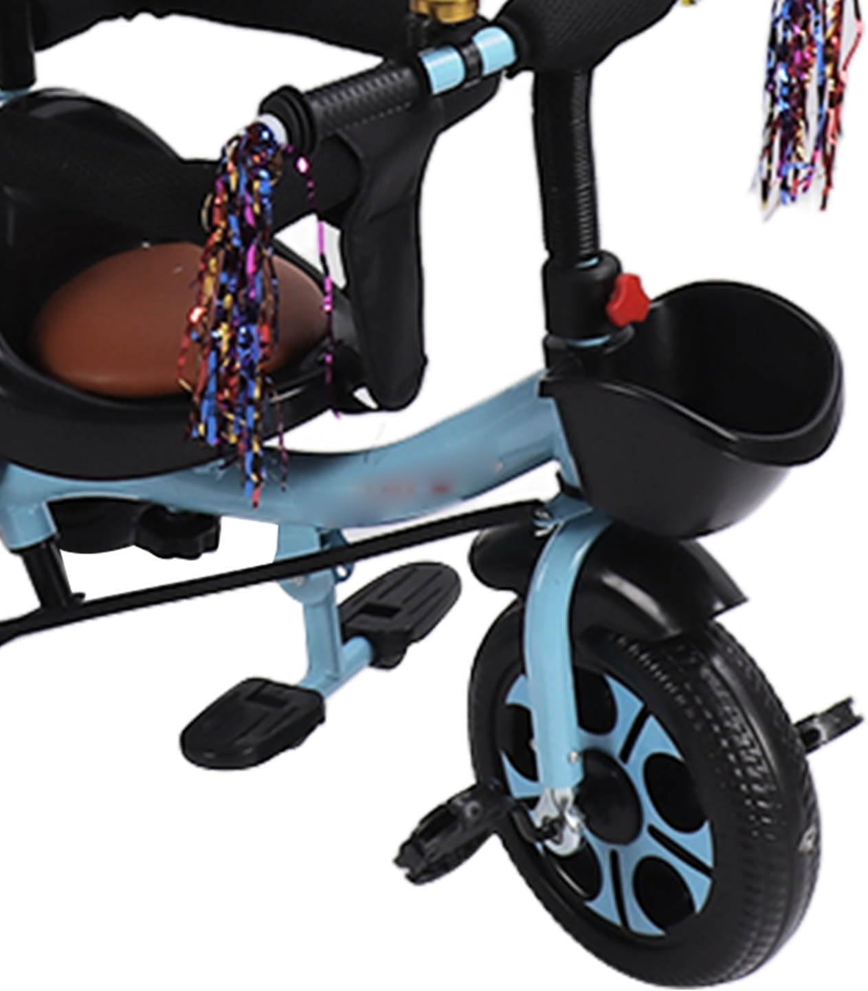 Kids Tricycle with Anti Tilt Technology, Comfortable Padded Seat and Front Basket Rear Wheel Brake System for Children Outdoor Riding Fun