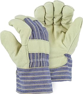 Gloves, Winter Lined Pigskin Leather Palm Knuckle Strap, Polyester Fiber Lined, Size Medium (Pack of 12)