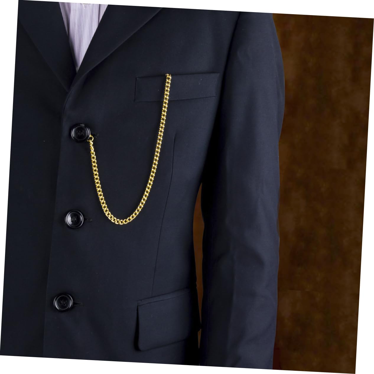 NOLITOY Vintage Metal Pocket Watch Chain with T Bar Buckle Golden Watch Chain for Men Women Versatile Accessory for Suits Belts